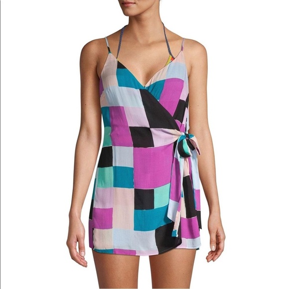 Red Carter NEW! Wrap Romper Geometric Print Small - Picture 1 of 14